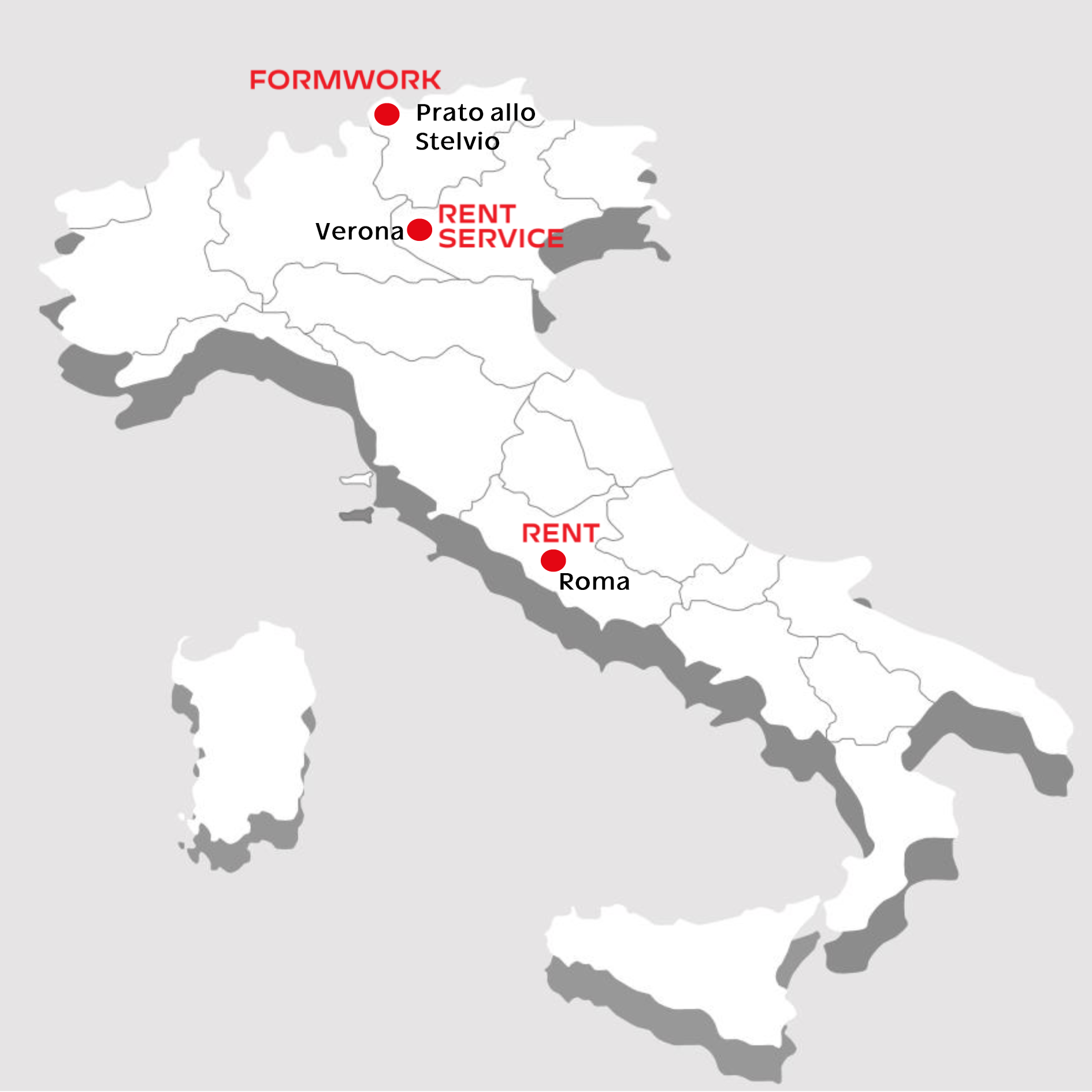 Sedi italiane per vendita e noleggio casseri e casseforme per costruzioni