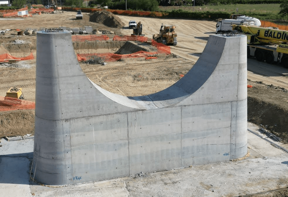 Cassaforma speciale: Piloni del viadotto per la tangenziale di Forlì